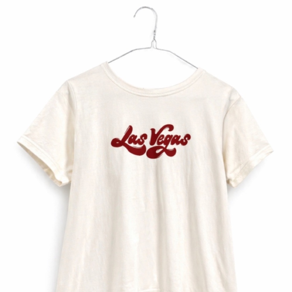 Garage Cream Tee with Red Las Vegas Script